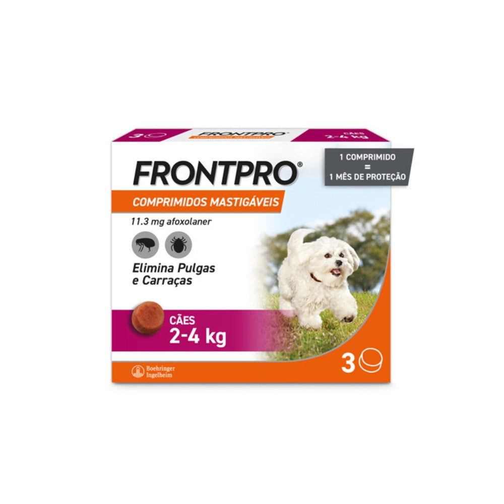 FRONTPRO - Comprimidos Mastigáveis para Cães de 2kg a 4kg
