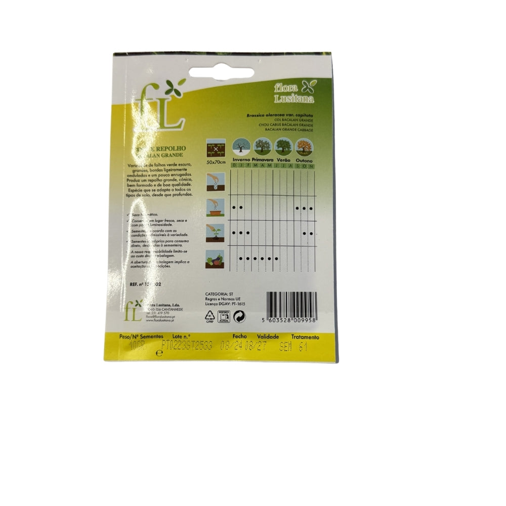 Couve Repolho Bacalan Grande - 10gr