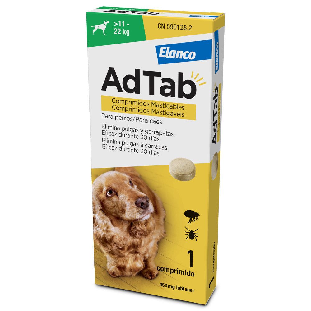 Comprimido Mastigável Contra Pulgas e Carraças de 11kg a 22kg
