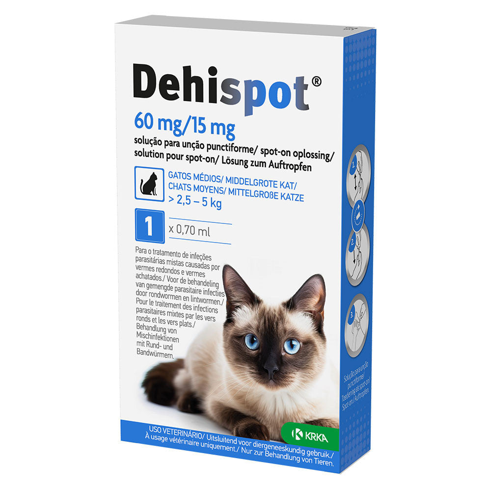 Dehispot - Pipeta para Parasitas Internos para Gatos de 2.5kg a 5kg